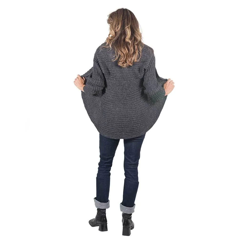 Alpaca Curve Sweater - Dark Grey