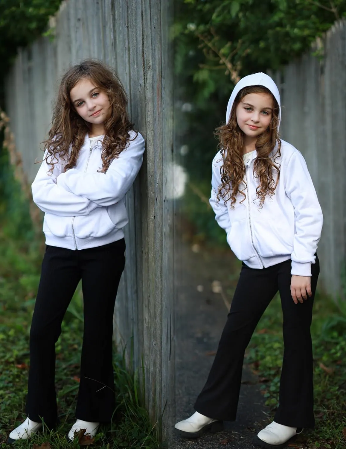 Arshiner Girls Zip Up Cropped Hoodies Casual Long Sleeve Sweatshirts