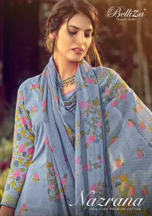 Belliza Designer Studio Nazrana Pure Cotton Digital Printed Stylish Suits