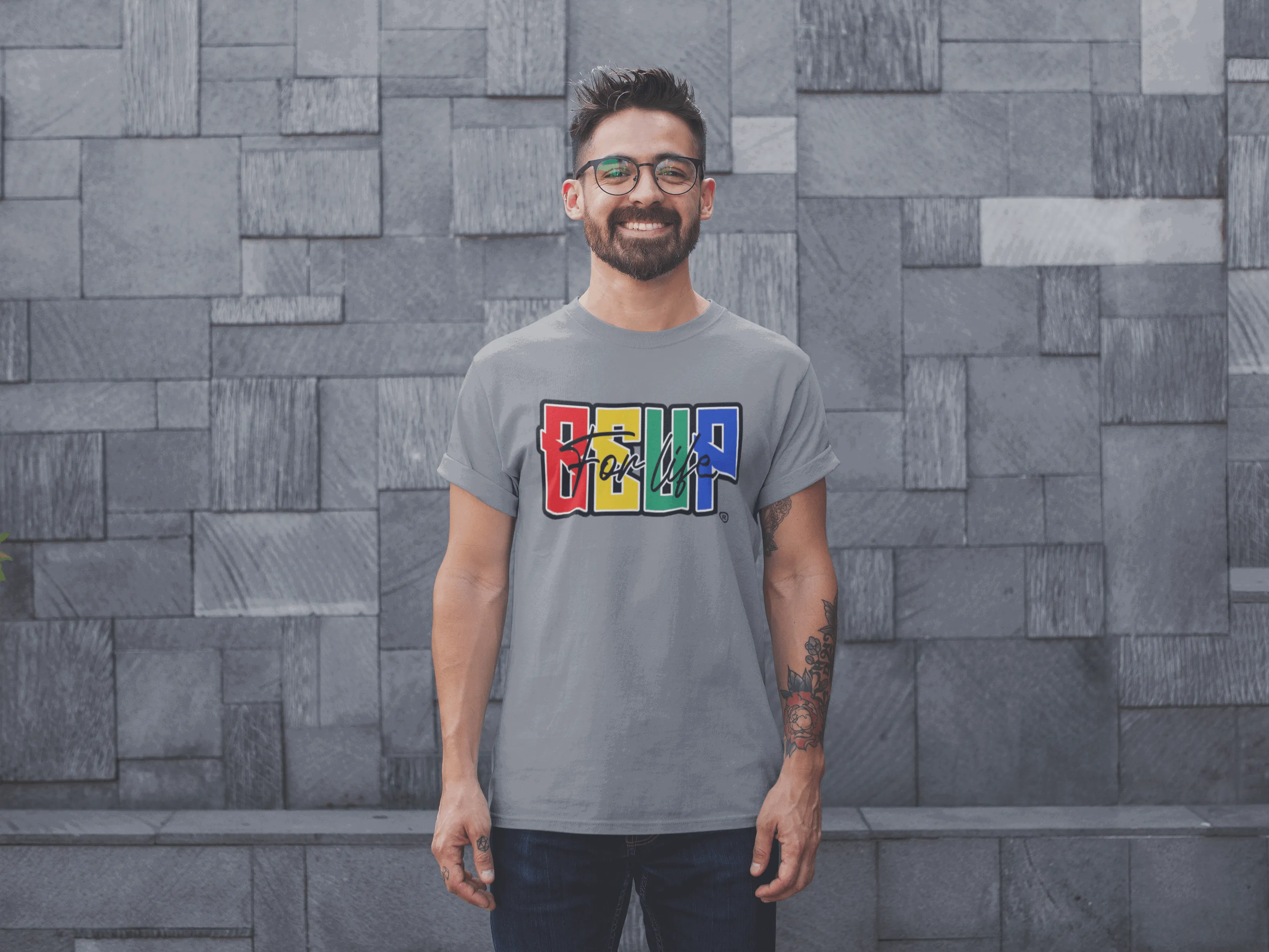 Block Men Color logo BEUP T Shirts - Free Shipping