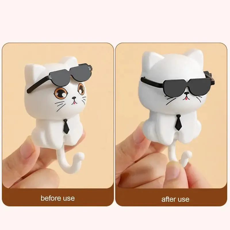 Cartoon Cat Key Holder – Self-Adhesive Wall Hook