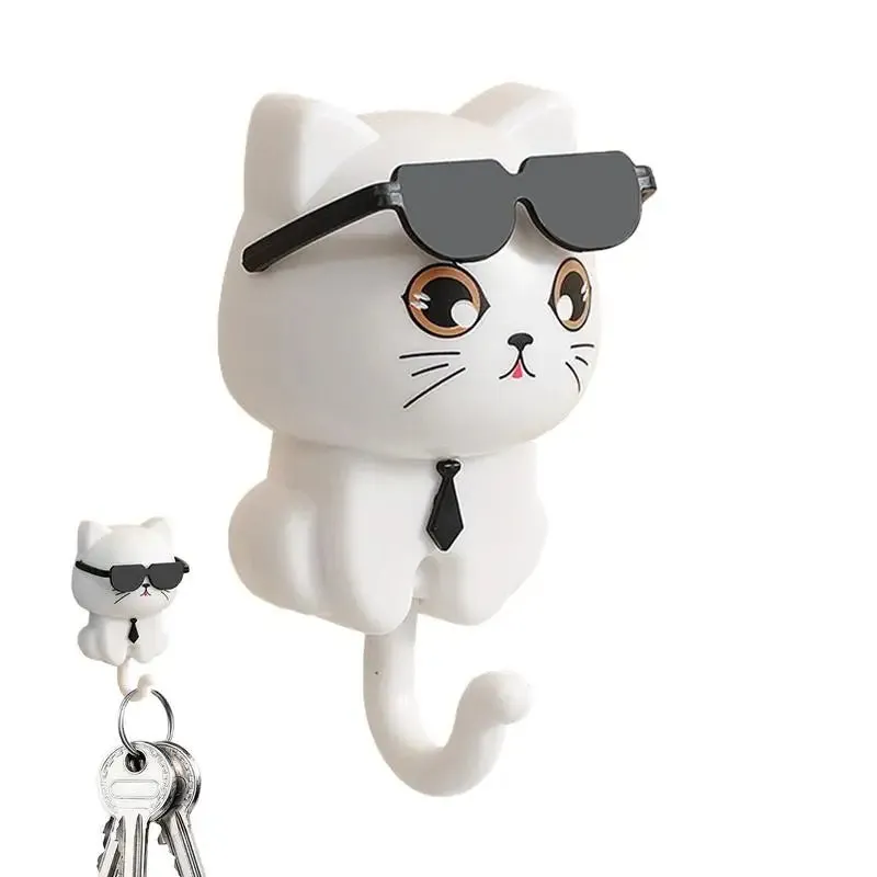 Cartoon Cat Key Holder – Self-Adhesive Wall Hook