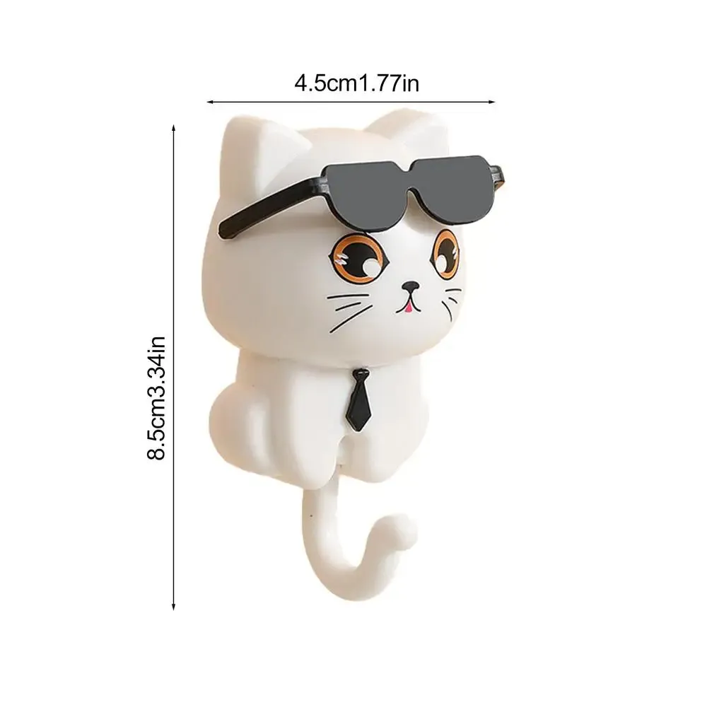 Cartoon Cat Key Holder – Self-Adhesive Wall Hook