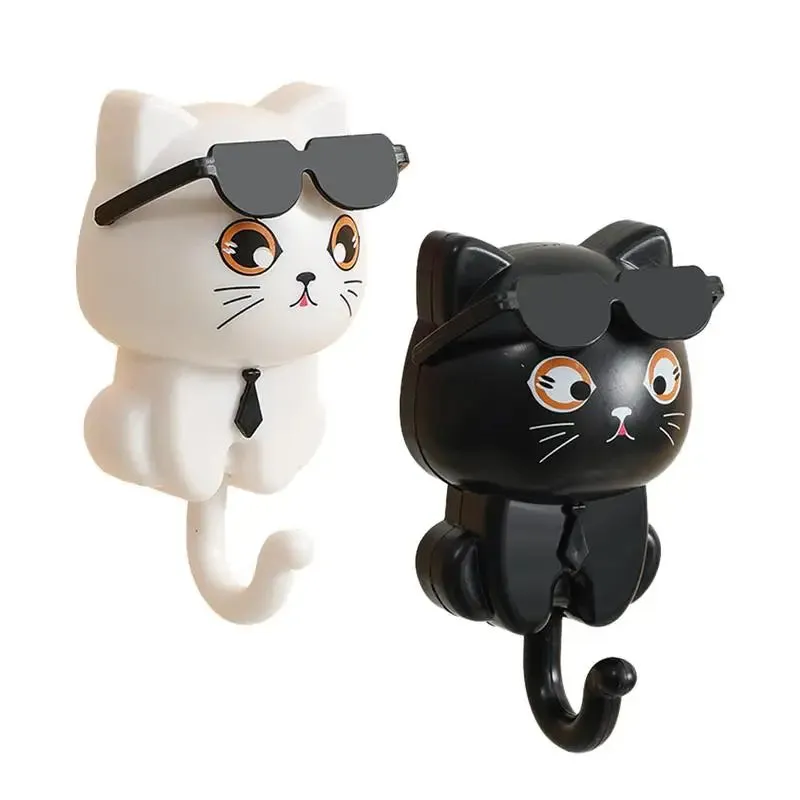 Cartoon Cat Key Holder – Self-Adhesive Wall Hook