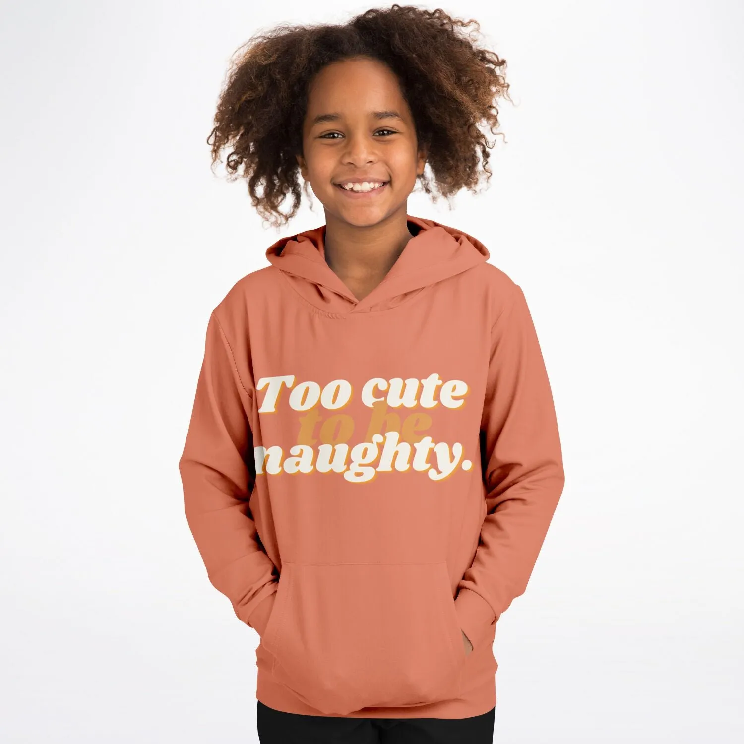 Coral Naughty Kids Hoodie