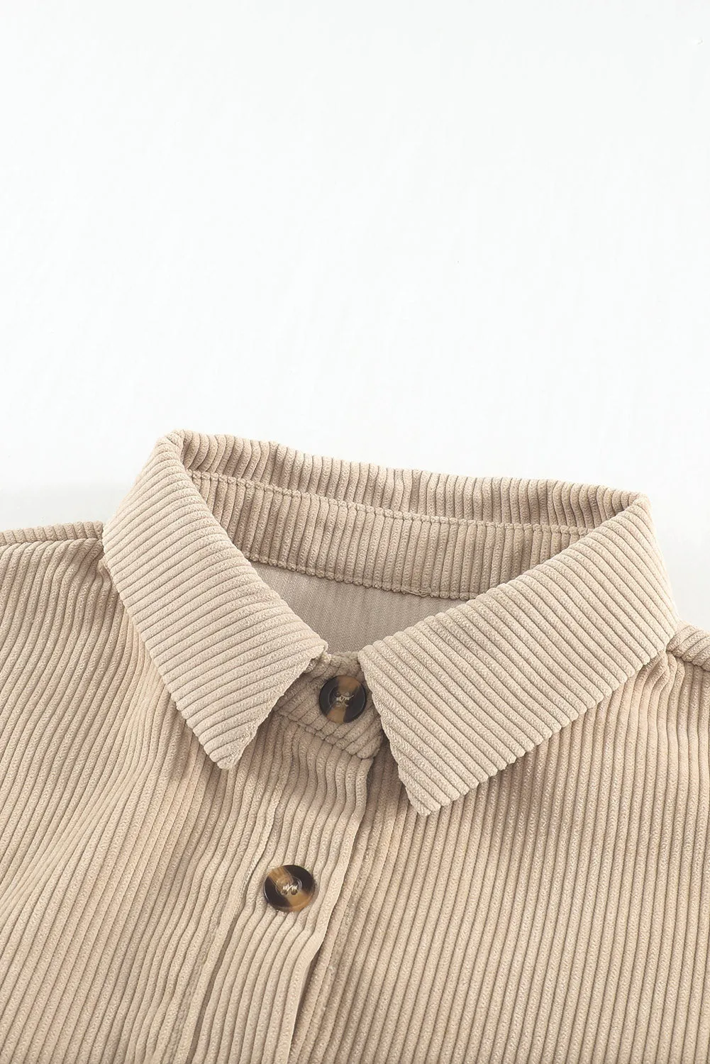 Corduroy Buttoned Shirt Jacket