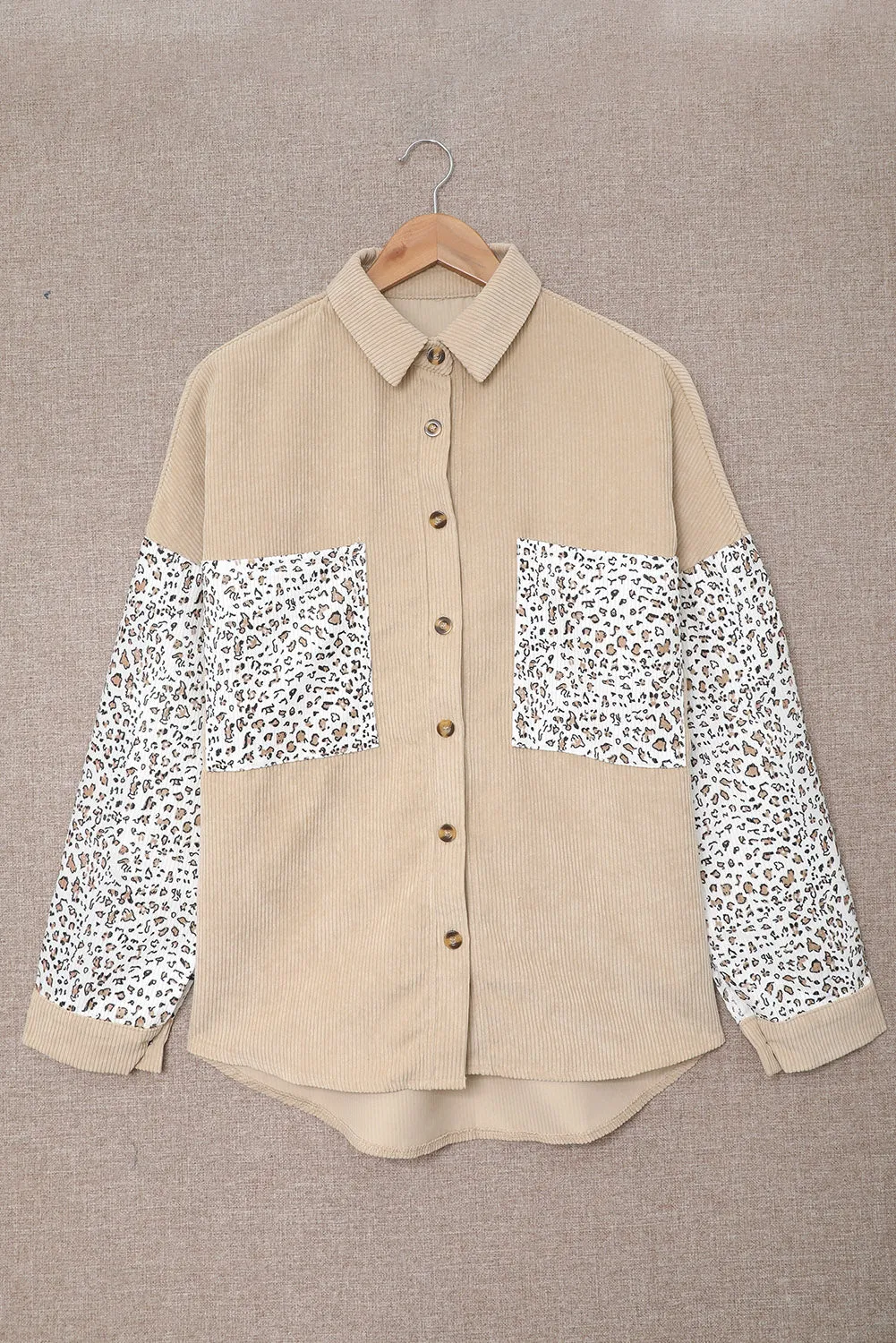 Corduroy Buttoned Shirt Jacket