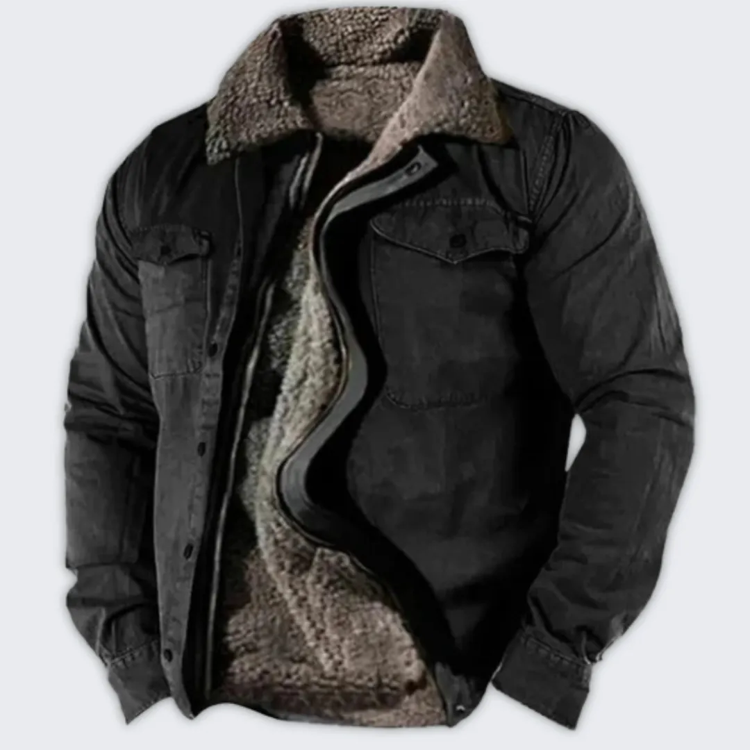 Durable Men's Cotton Western Work Jacket - ENZO Stylish Outerwear