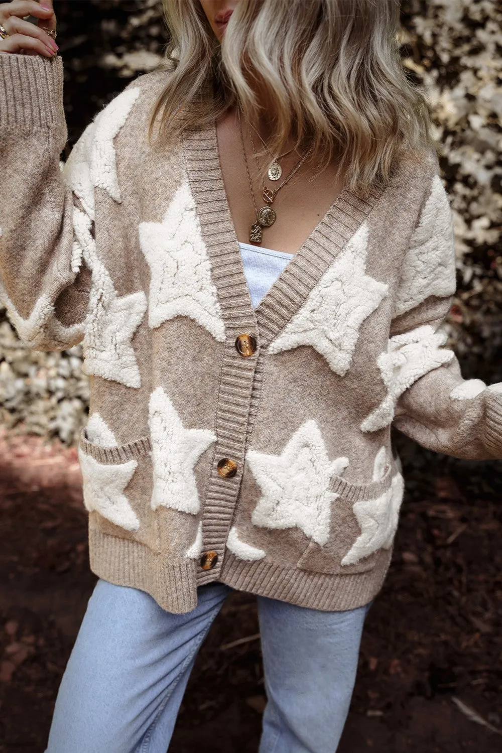 Freedom Star Button Up Sweater Cardigan