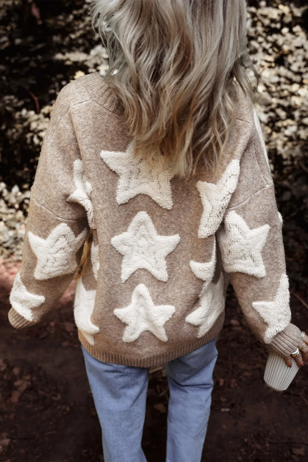 Freedom Star Button Up Sweater Cardigan