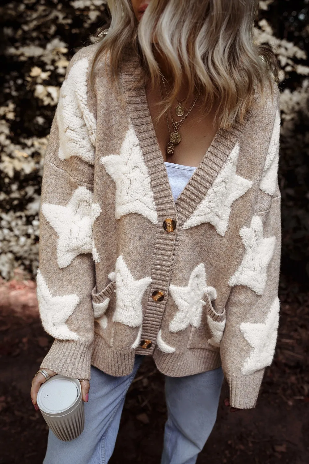 Freedom Star Button Up Sweater Cardigan