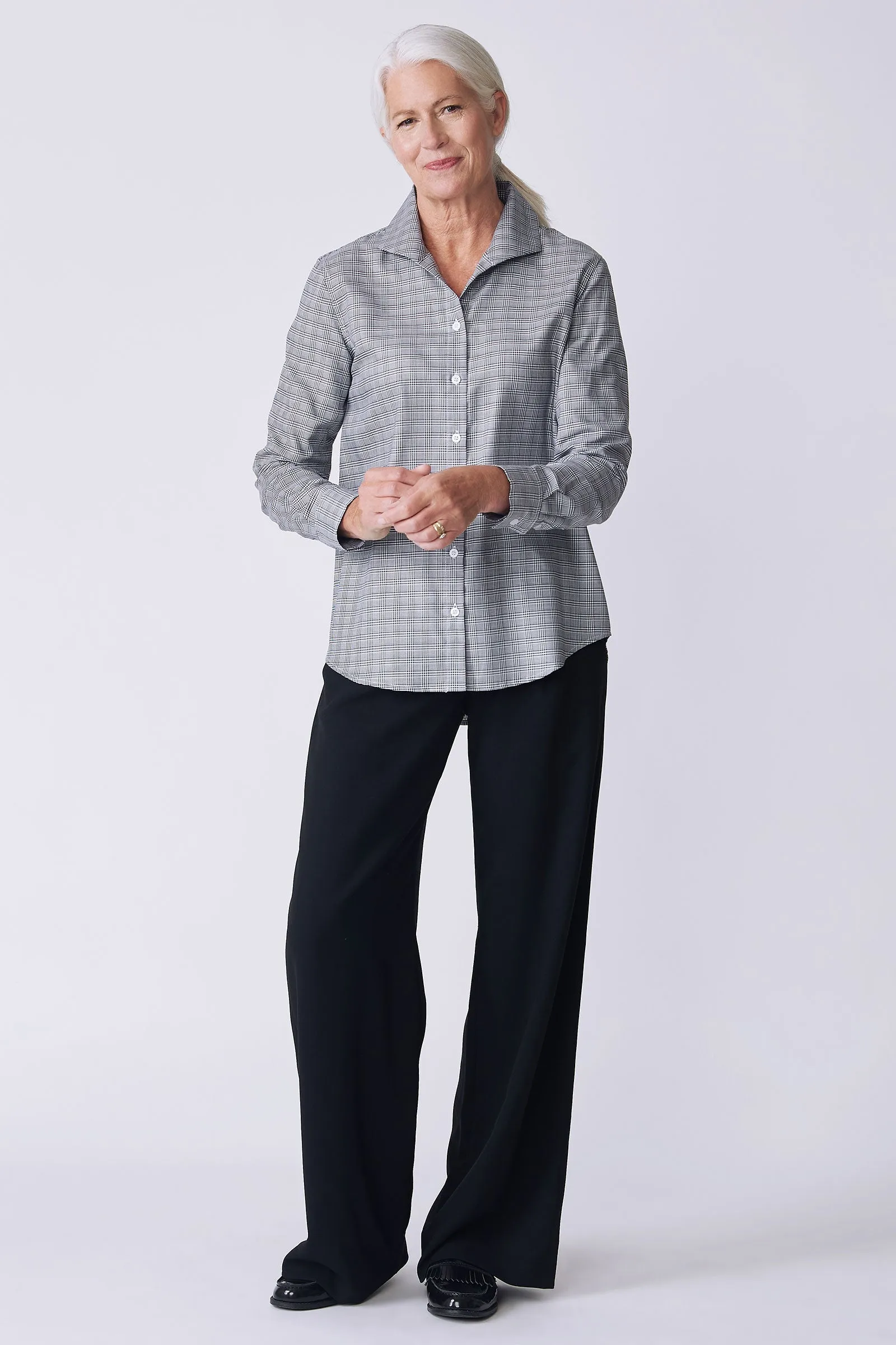 Ginna Box Pleat Shirt - Soft Glen Plaid