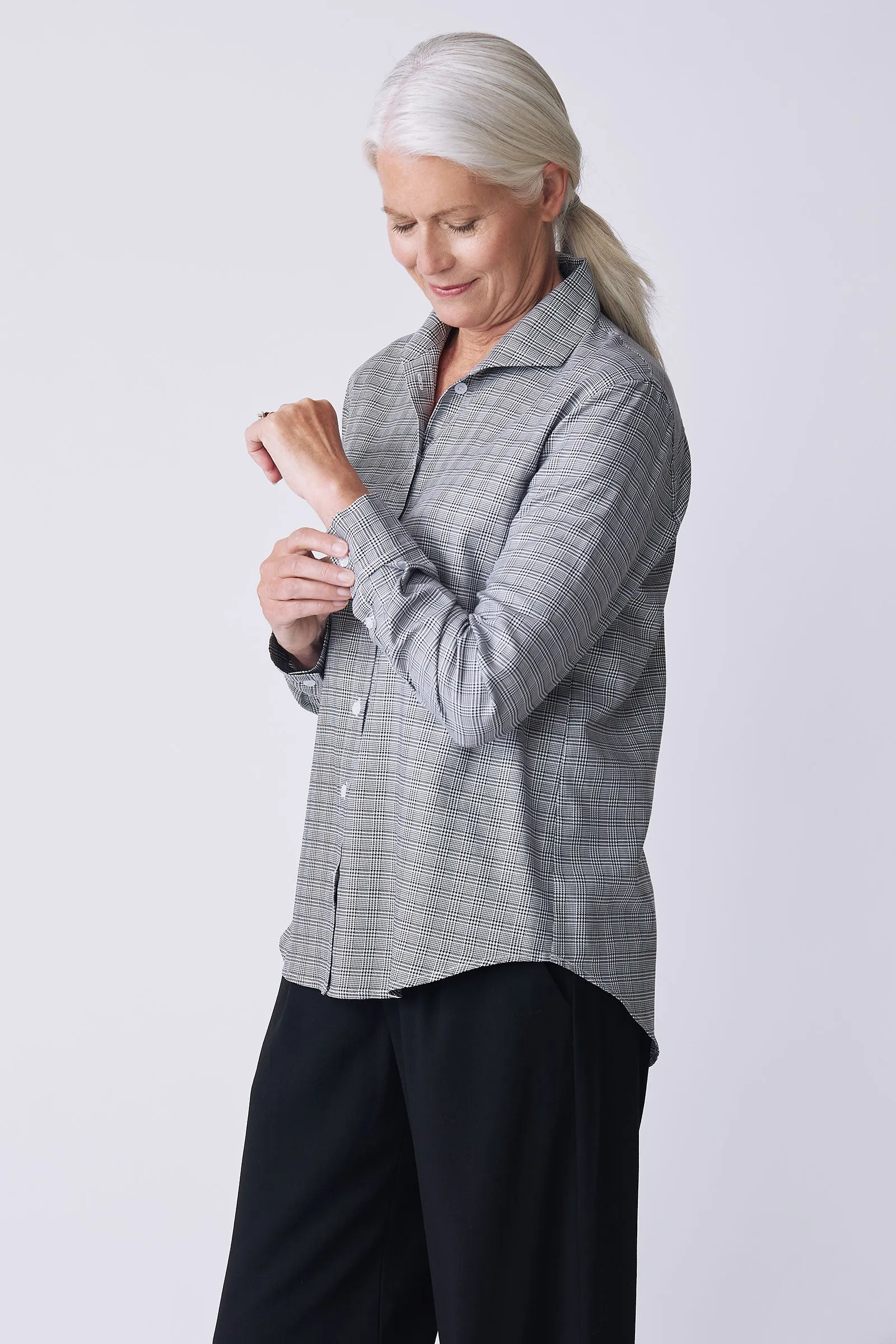 Ginna Box Pleat Shirt - Soft Glen Plaid