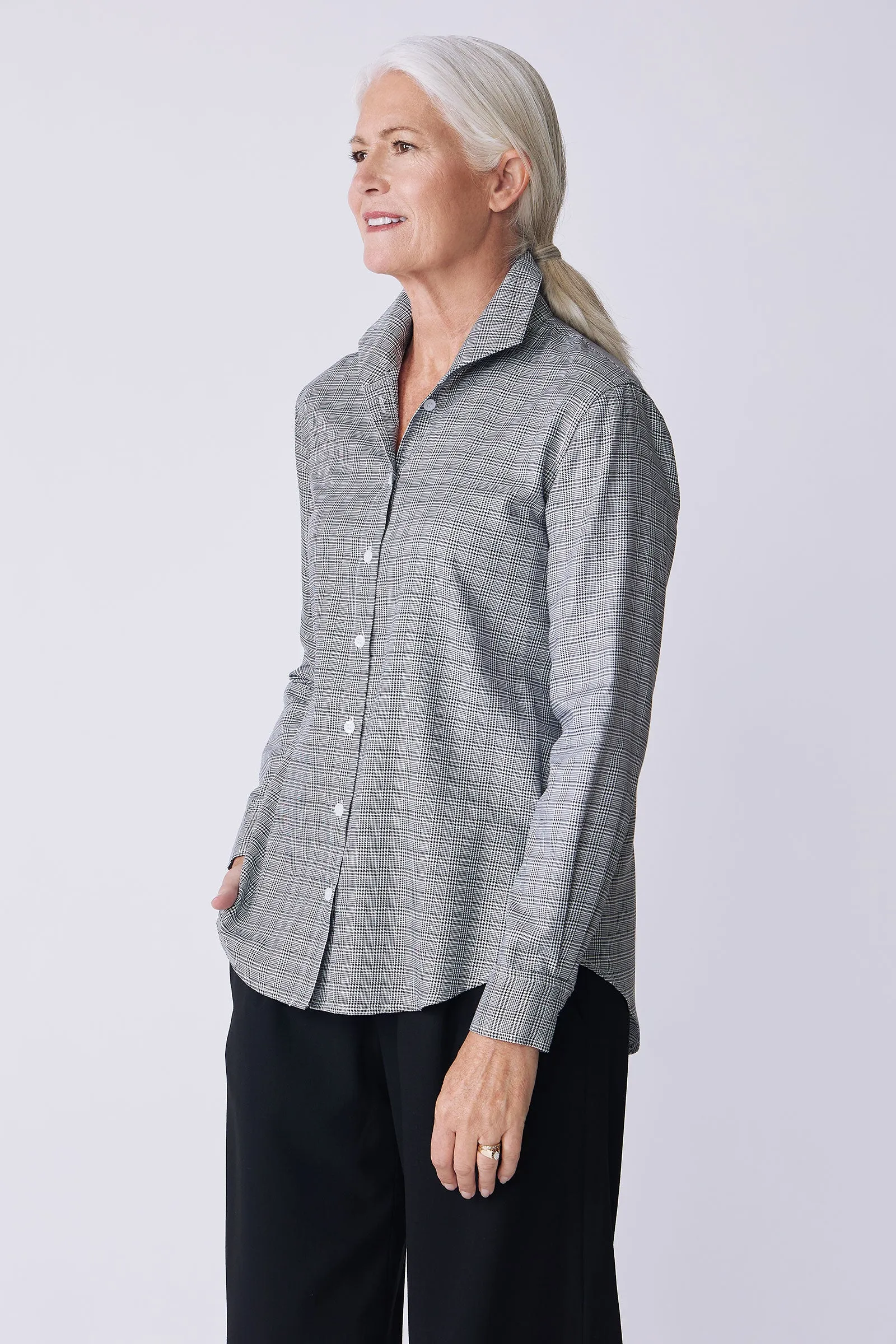 Ginna Box Pleat Shirt - Soft Glen Plaid