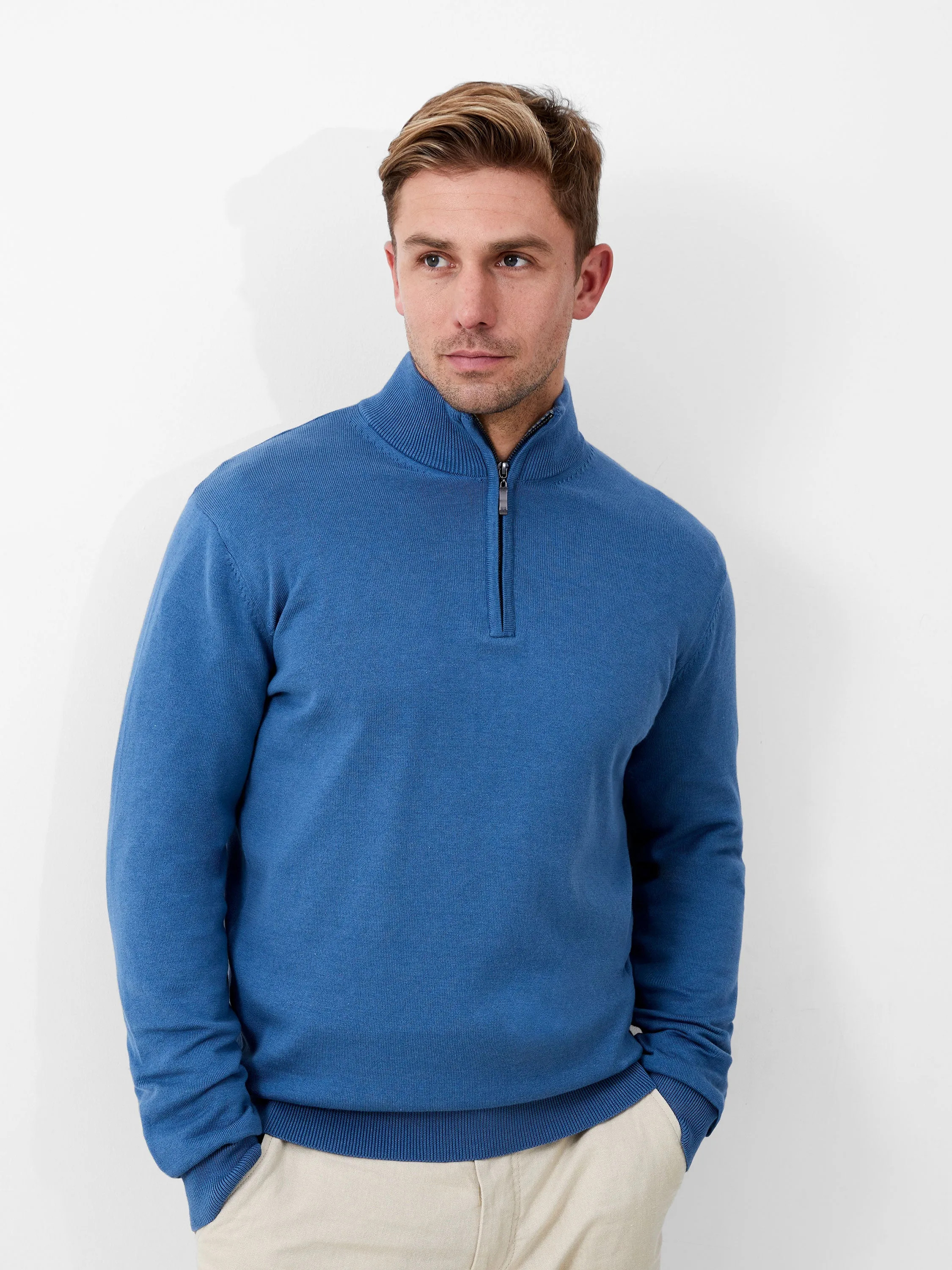 Half Zip Funnel Neck Jumper