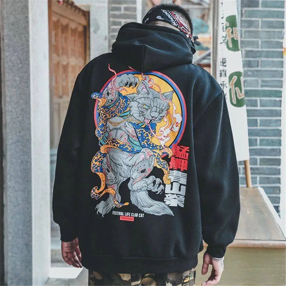 Japanese Graphic Design Hip Hop Hoodies | Harajuku Devil Hoodie