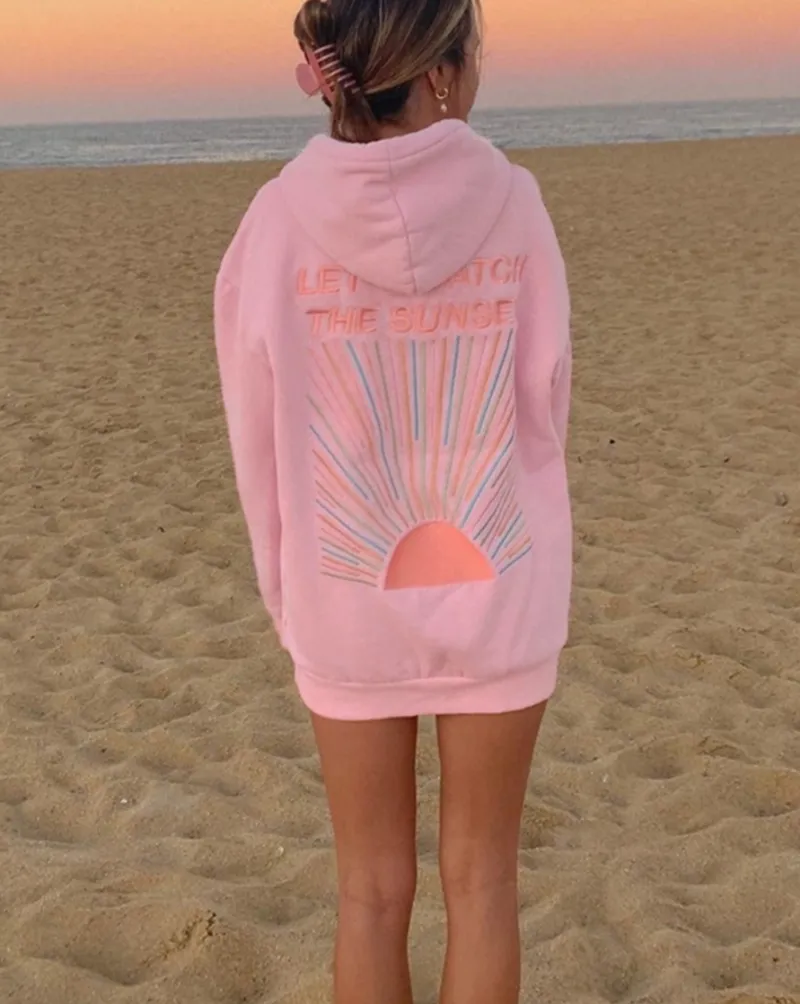 Katie -  Stylish Hoodie "Lets watch the sunset"