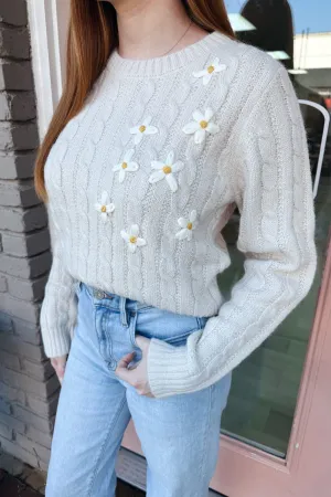 Lulu Embroidered Daisy Sweater