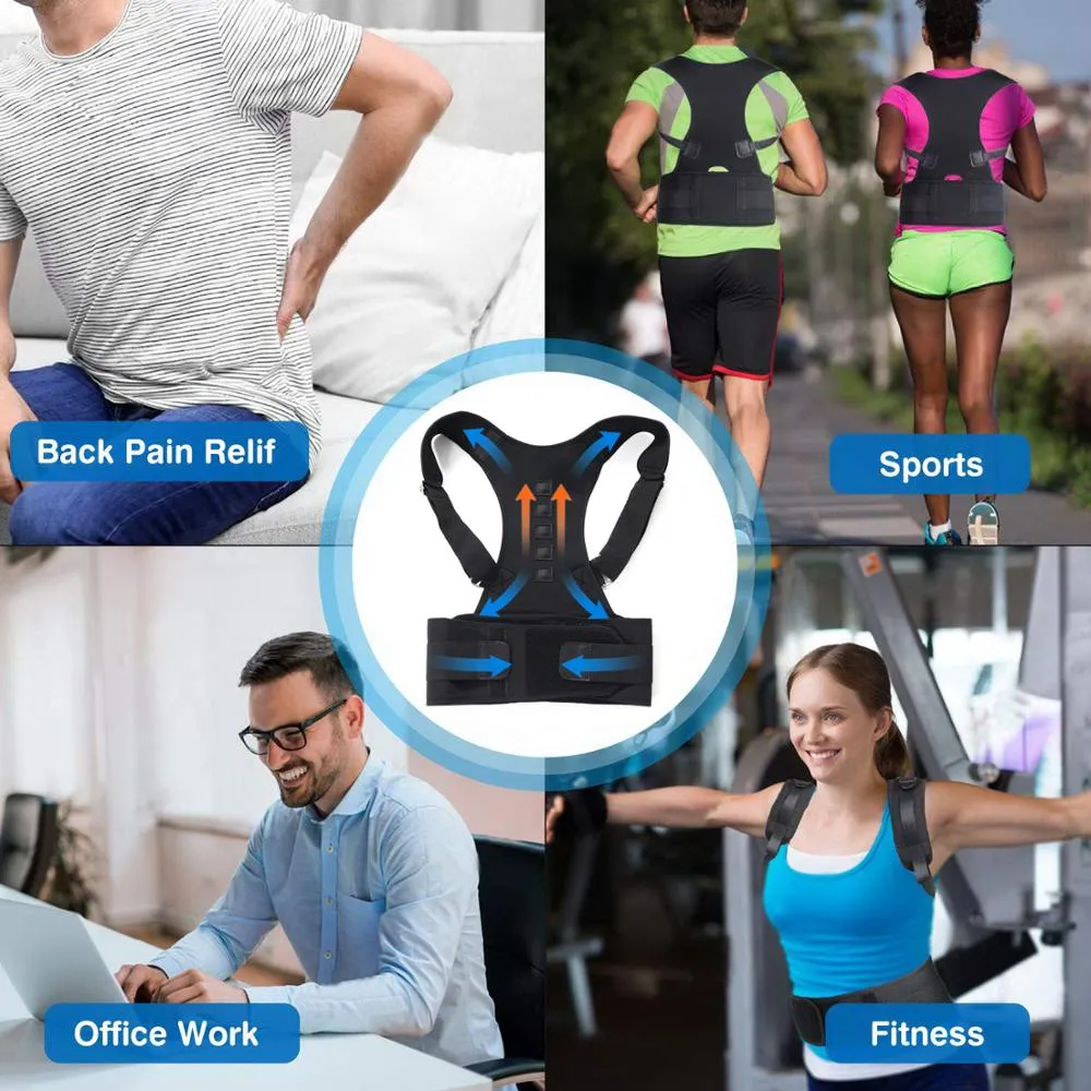 Magnetic Back Posture Corrector Corset Back Corrective Therapy Back Brace For Men & Women