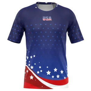 Men's American Stars and Stripes USA Icon Short Sleeve Running Shirt