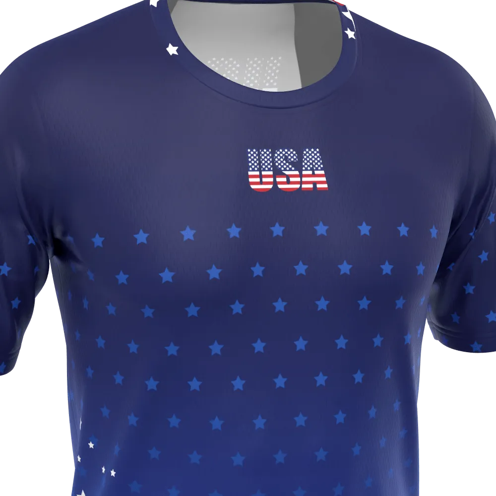 Men's American Stars and Stripes USA Icon Short Sleeve Running Shirt