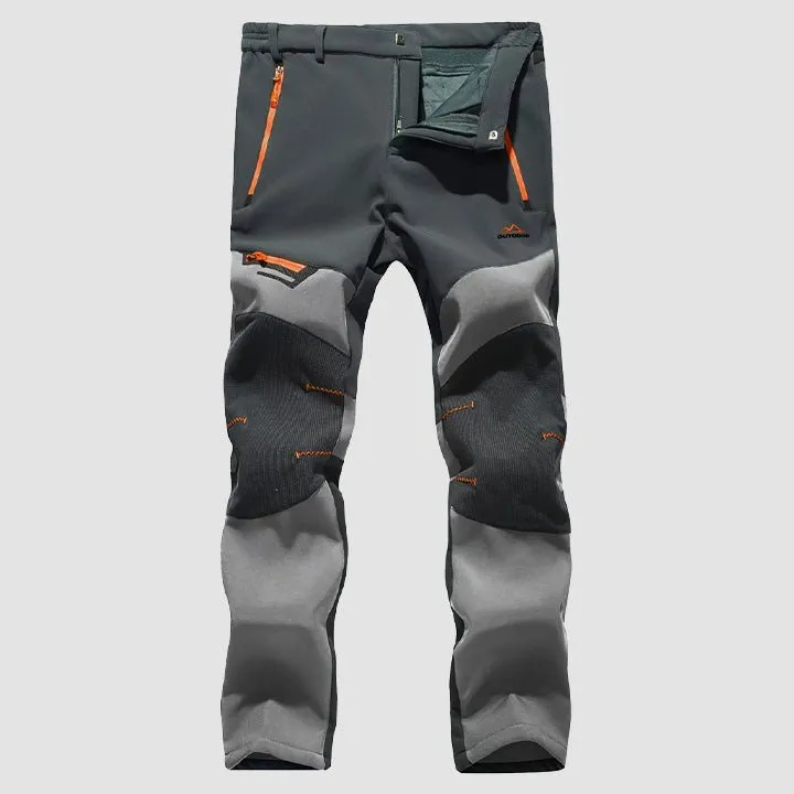 Men's Fleece Lined Softshell Pants Water Resistant Trousers for Outdoors