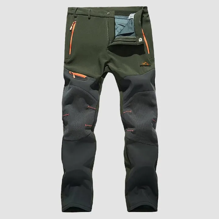 Men's Fleece Lined Softshell Pants Water Resistant Trousers for Outdoors