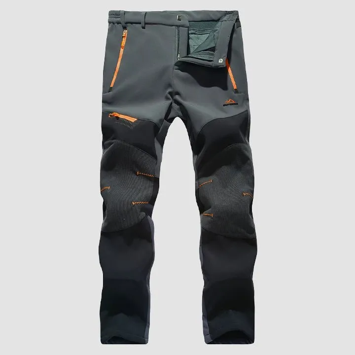 Men's Fleece Lined Softshell Pants Water Resistant Trousers for Outdoors