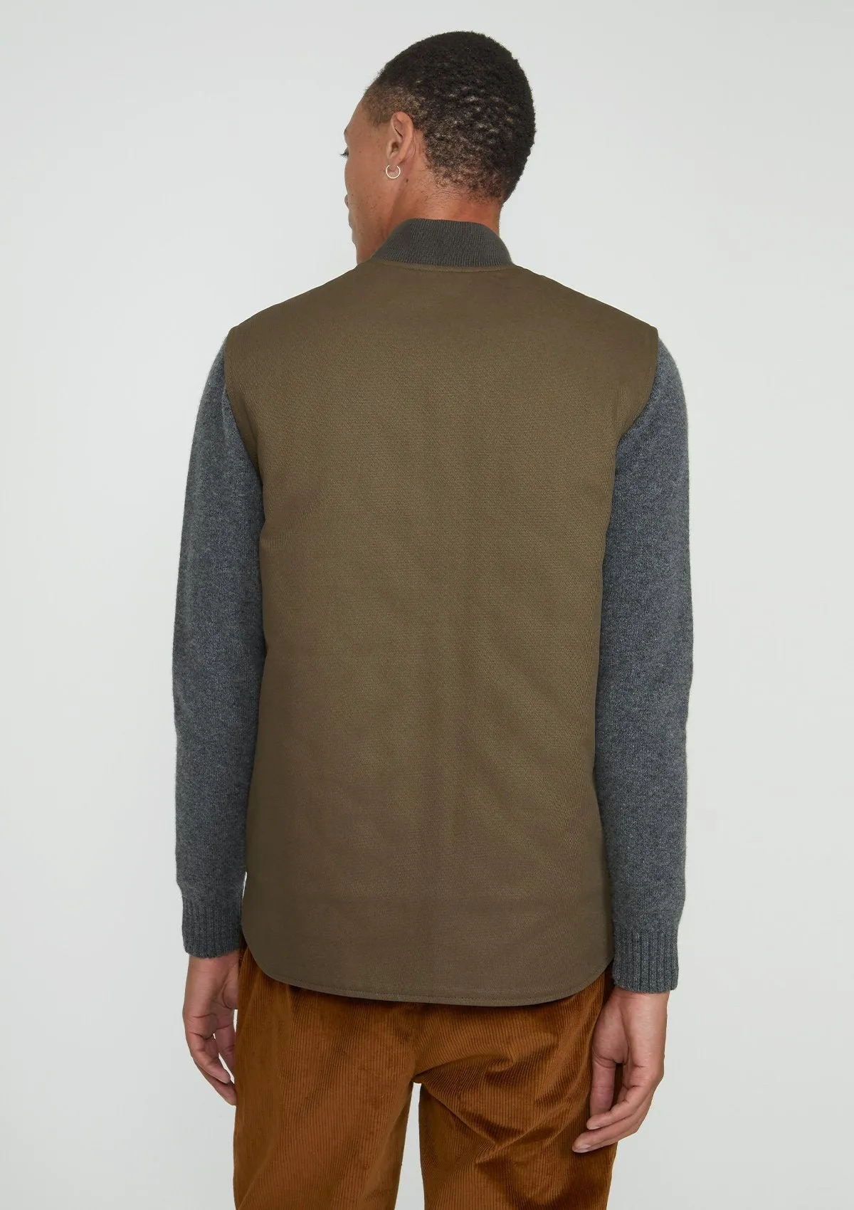 Olive Cotton Twill Gilet