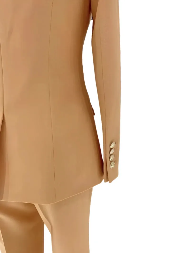 Orange Women Pant Suit - Double Breasted Trouser Suit