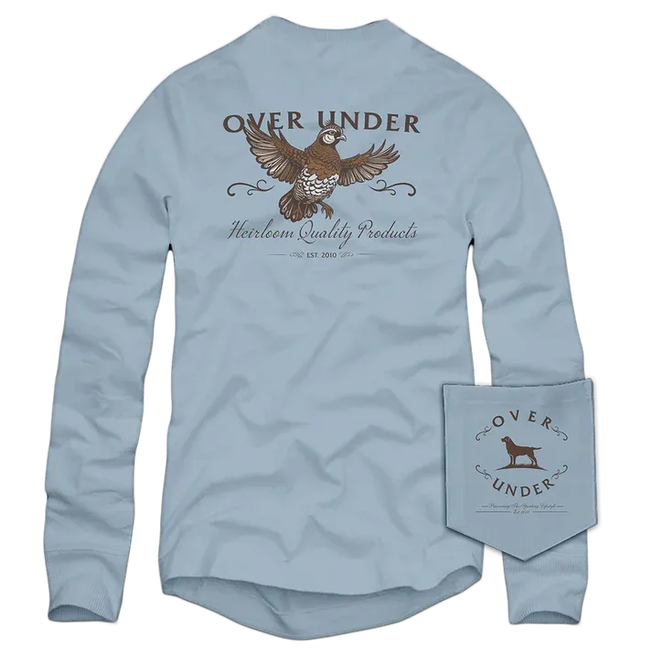 Over Under Long Sleeve Heirloom Quail T-Shirt in Skyride