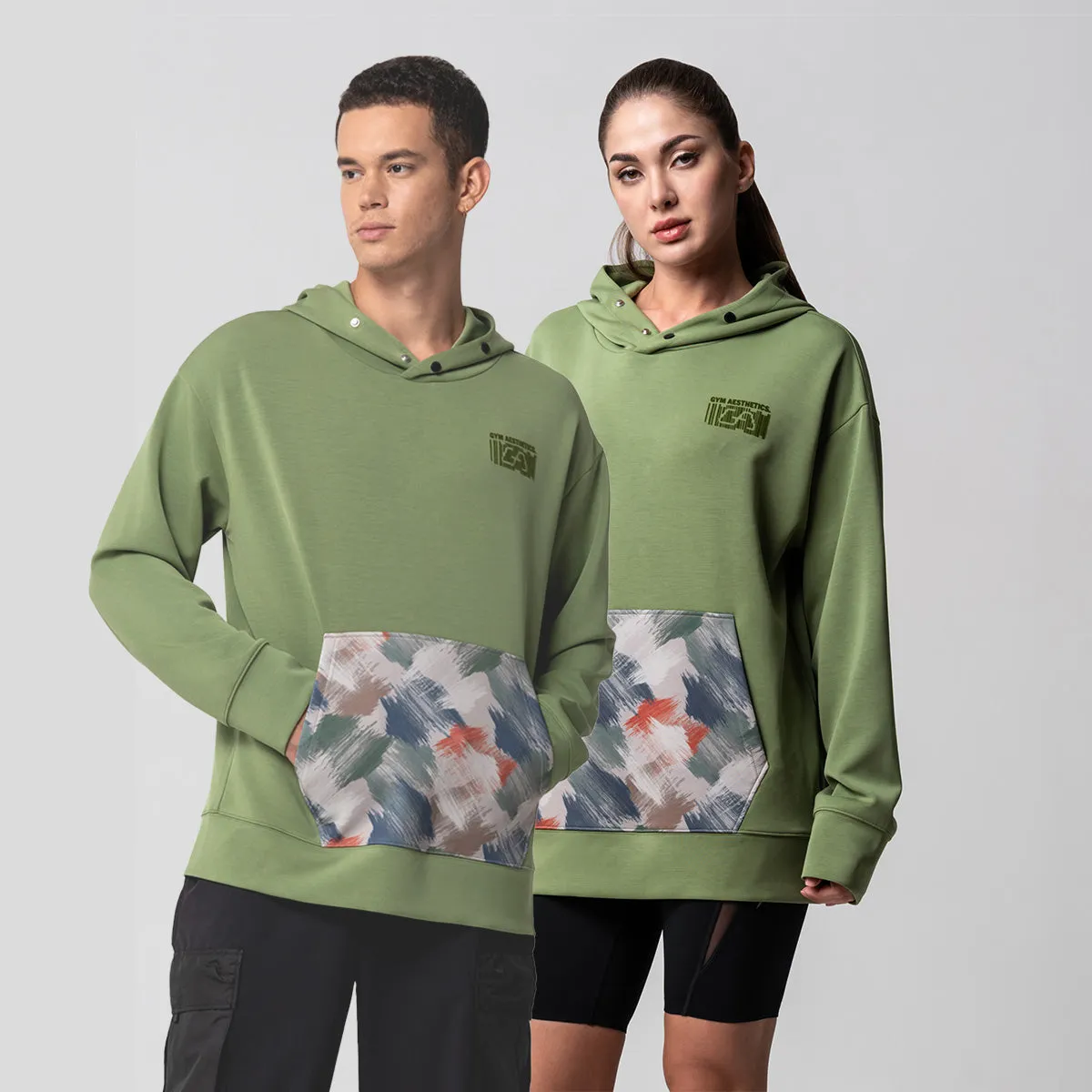 Oversize Everyday Wears flocking print Hoodies Pattern pocket for Unisex