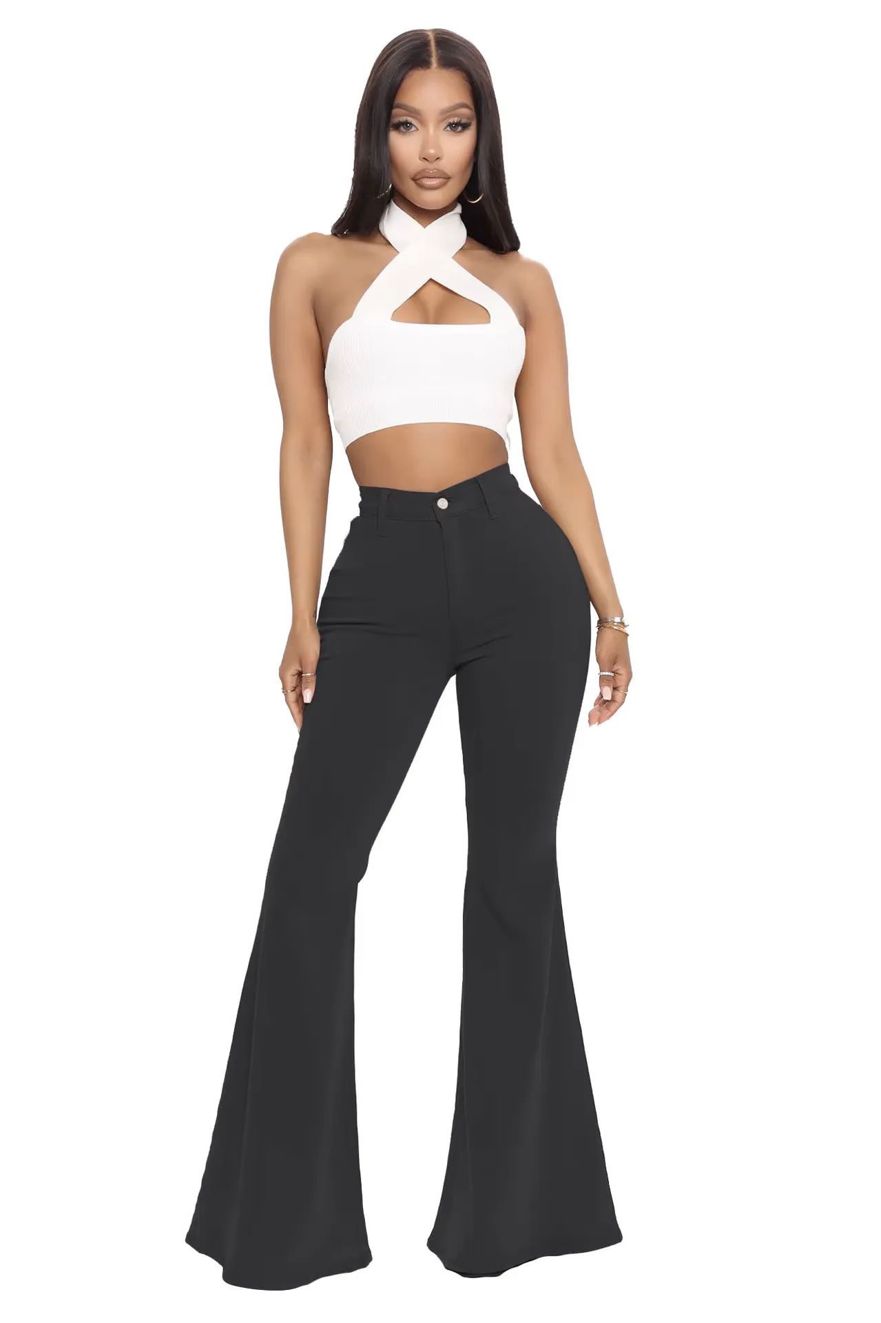 Plus Size Stretch High Waist Flare Jeans