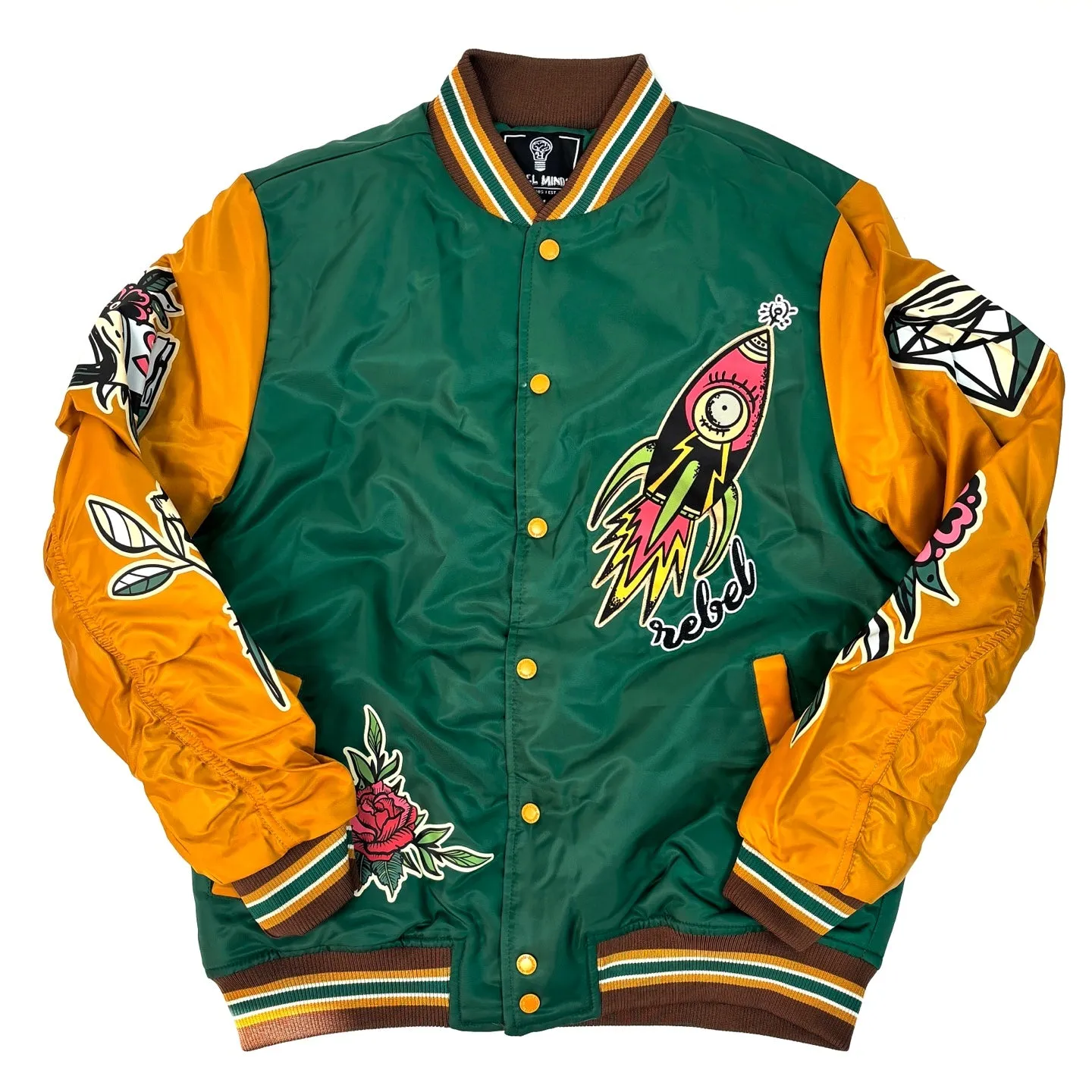 REBEL MINDS Fly High Varsity Jacket