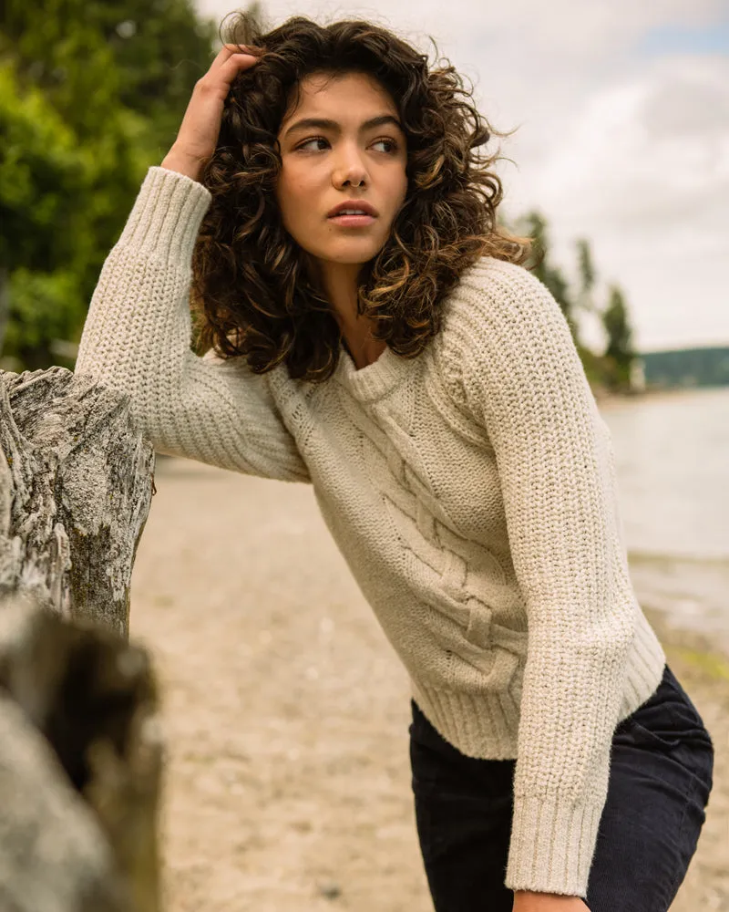 Recycled Cotton Cable Crew Sweater