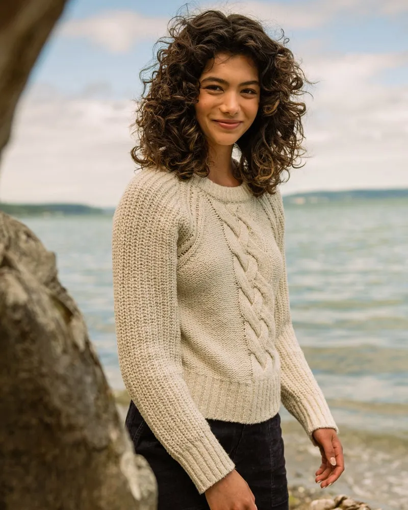 Recycled Cotton Cable Crew Sweater