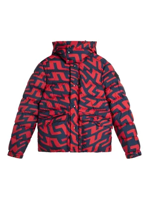 SPHERE DOWN JACKET PRINT / Bridge Swirl Red