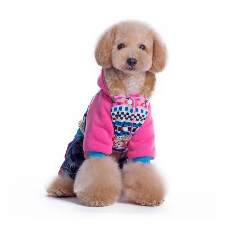 Stylish Pet Dog Warm Clothes Puppy Jumpsuit Hoodies Coat Vest