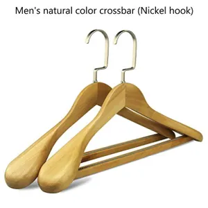 Taimot Male & Female Suit Coat Hanger, Non-Slip Seamless Wide Shoulder Solid Wood Hanger, Custom Wood Clothing Store Home Suit Hanger (2pcs)