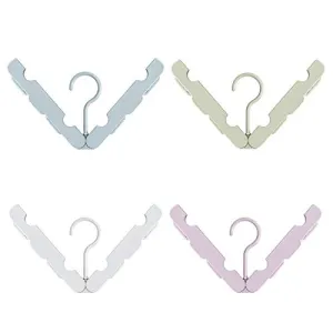 Unilive oldable Clothes Hangers Rack with 4 Hanger Clips - Portable Anti-Slip Travel Plastic Hangers for Scarves Suits Trousers Pants Shirts Socks Underwear for Travel Home (4pack)