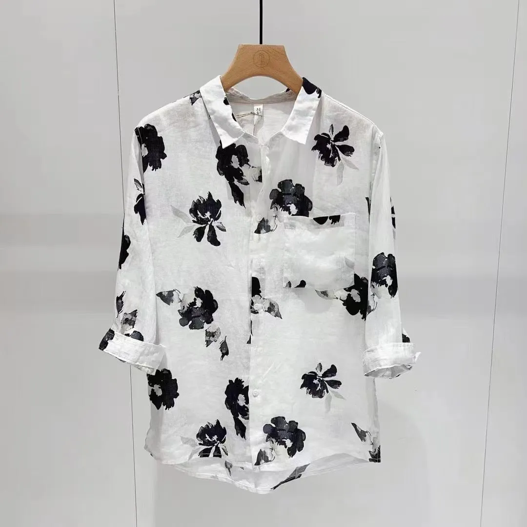 Women's Noir Film Button Up Lapel Shirt