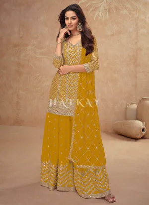 Yellow Pakistani Sharara Suit