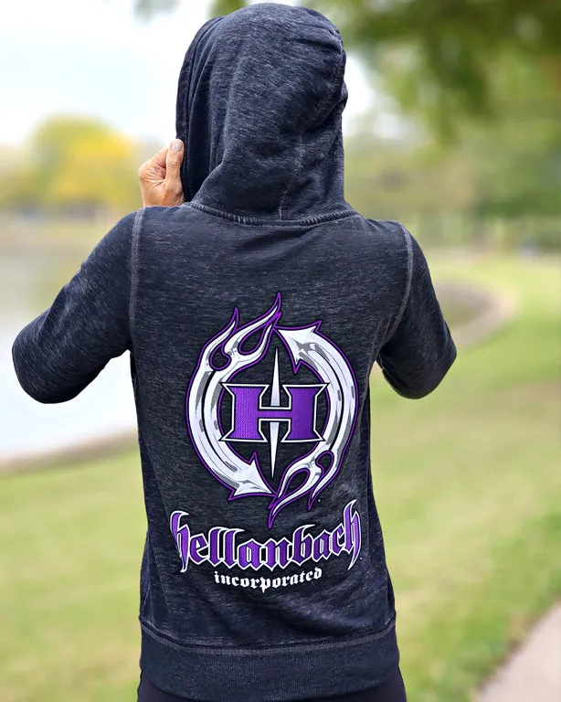 Zen 3D Purple Patch Full-Zip Up Hoodie